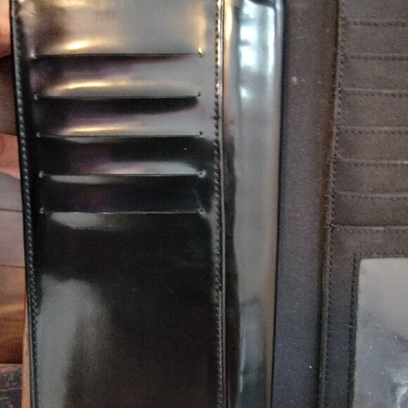 Kate Spade Triple Black Wallet Made In Italy Leather Multi Pocket Design - Picture 7 of 14